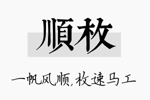 顺枚名字的寓意及含义