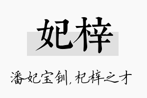 妃梓名字的寓意及含义