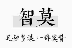 智莫名字的寓意及含义