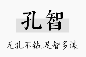 孔智名字的寓意及含义