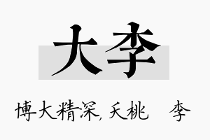 大李名字的寓意及含义