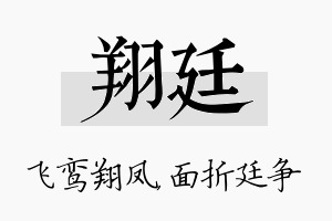 翔廷名字的寓意及含义