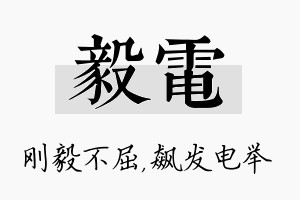 毅电名字的寓意及含义