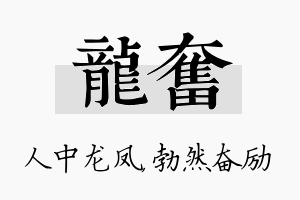 龙奋名字的寓意及含义