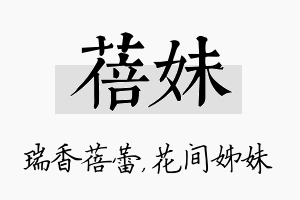 蓓妹名字的寓意及含义