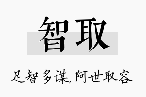 智取名字的寓意及含义