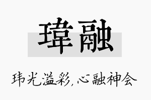 玮融名字的寓意及含义