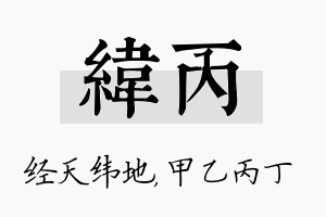 纬丙名字的寓意及含义