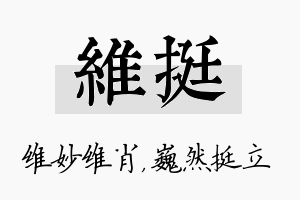 维挺名字的寓意及含义