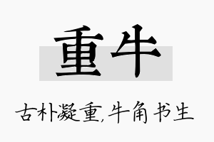 重牛名字的寓意及含义