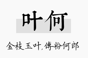 叶何名字的寓意及含义