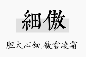 细傲名字的寓意及含义