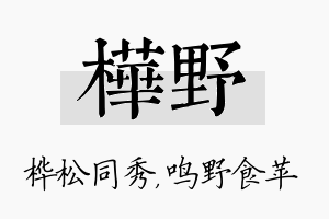 桦野名字的寓意及含义