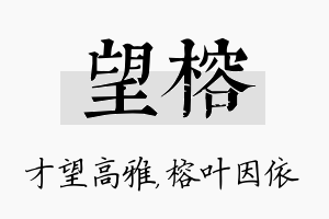 望榕名字的寓意及含义