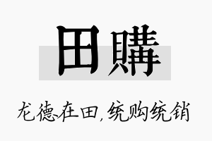 田购名字的寓意及含义