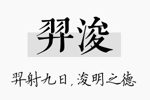 羿浚名字的寓意及含义