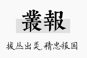 丛报名字的寓意及含义