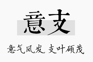 意支名字的寓意及含义