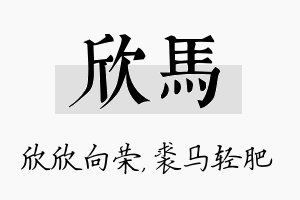 欣马名字的寓意及含义