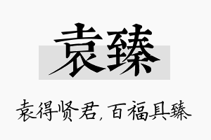 袁臻名字的寓意及含义