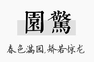 园惊名字的寓意及含义