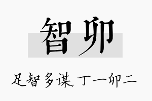 智卯名字的寓意及含义