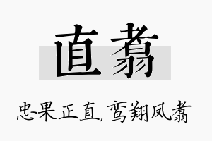 直翥名字的寓意及含义