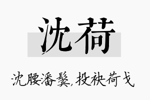 沈荷名字的寓意及含义