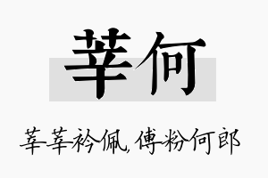 莘何名字的寓意及含义