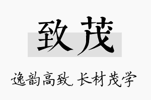 致茂名字的寓意及含义