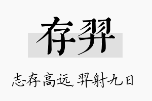 存羿名字的寓意及含义