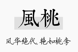 风桃名字的寓意及含义