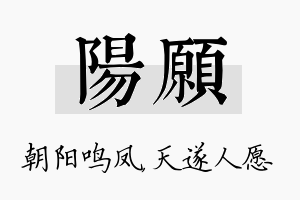 阳愿名字的寓意及含义