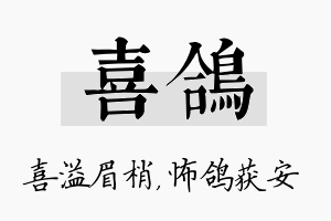 喜鸽名字的寓意及含义