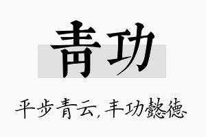 青功名字的寓意及含义