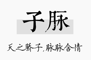 子脉名字的寓意及含义