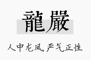 龙严名字的寓意及含义