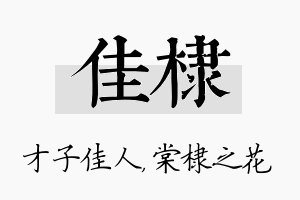 佳棣名字的寓意及含义