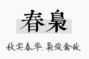 春枭名字的寓意及含义