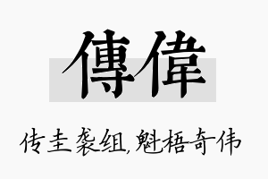 传伟名字的寓意及含义