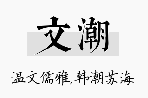 文潮名字的寓意及含义