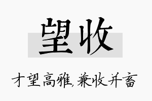 望收名字的寓意及含义