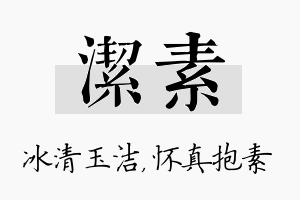 洁素名字的寓意及含义