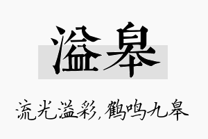 溢皋名字的寓意及含义