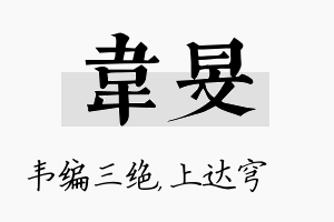 韦旻名字的寓意及含义