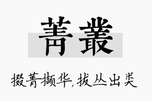 菁丛名字的寓意及含义