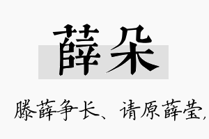 薛朵名字的寓意及含义