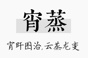 宵蒸名字的寓意及含义