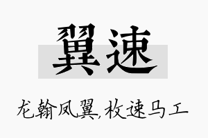 翼速名字的寓意及含义