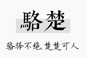 骆楚名字的寓意及含义